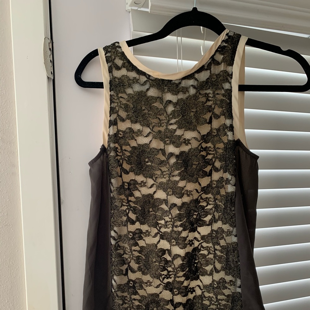 Chloe K Gold Lace Tank Top